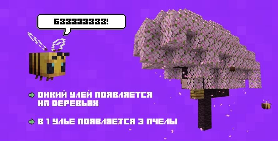 Пчела и дерево вишни