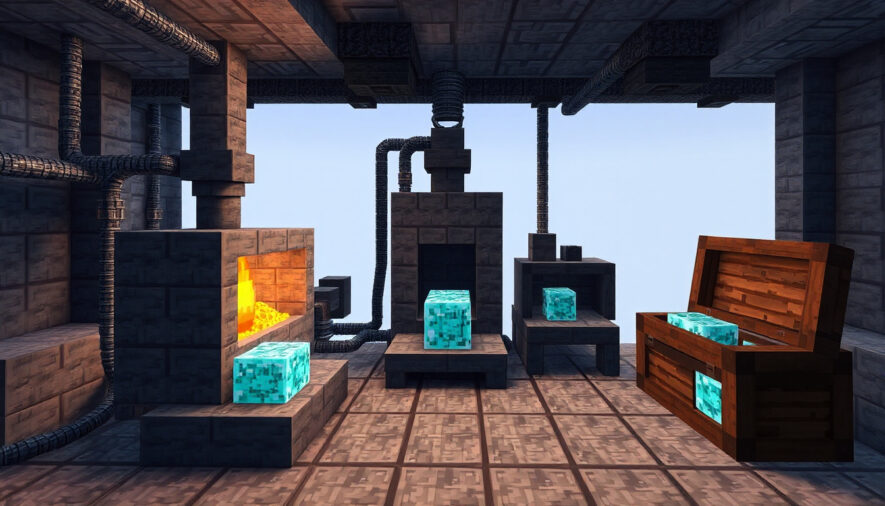 Как сделать стекло в Minecraft