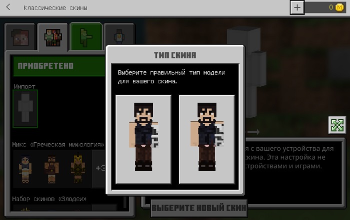 Установка скинов в Minecraft